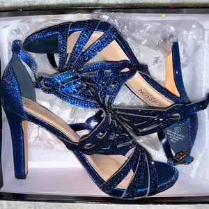 Navy De Blossom Collection Studded Heels